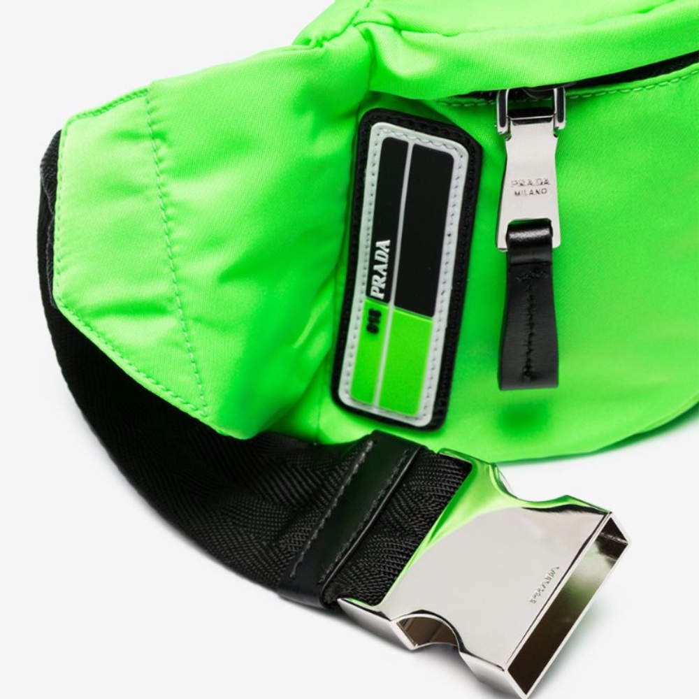 Prada Technical synthetic Belt Bag - Neon & Black